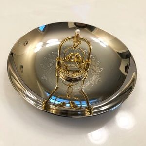 Rare Vintage Mikimoto Gold Plated Trinket Jewelry Dish Birds Couple